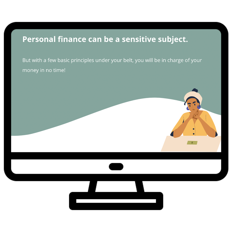Screenshot of an eLearning course about personal finance built in Articulate Rise with text that says "Personal Finance can be a sensitive subject"